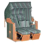 SonnenPartner Strandkorb Classic 2-sitzer Liegemodell Grau/grün Mit Kissen