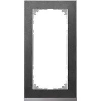 Merten Decor-Rahmen, 2fach ohne Mittelsteg, Schiefer/aluminium,
