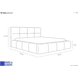 WFL GROUP Polsterbett Tivio mit Bettkasten, Creme Boucle 120x200 cm