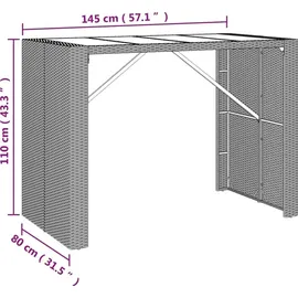 vidaXL Gartenbar-Set 7-tlg. Grau