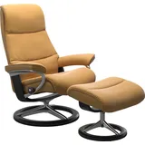 Stressless Stressless® Relaxsessel »View«, (Set, Relaxsessel mit Hocker), mit Signature Base, Größe L,Gestell Schwarz,