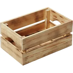 KESPER Aufbewahrungsbox 69404 – Geflammt, FSC-Kiefernholz, mit Tragegriffen