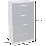 Mendler Hängeregisterschrank HWC-A10, Aktenschrank Büroschrank Stahlschrank, A4 abschließbar ~ 132x76x46cm grau-dunkelgrau