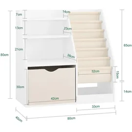 SoBuy Kinderregal KMB119 80 x 80 x 40 cm Kiefer weiß