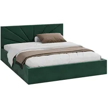 Fdm Polsterbett, dunkelgrün Holzwerkstoff, 140x200 cm, Schlafzimmer, Betten, Polsterbetten