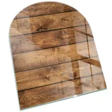 Tulup Glasplatte für Kamin 80 x 70 x 0,4 cm Funkenschutzplatte Braun