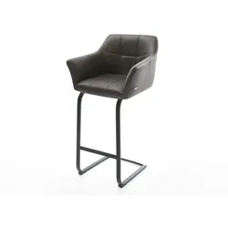 DELIFE Chaise-de-bar Yulo-Flex vintage anthracite cantilever plat métal, Chaises de bar