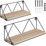 Tectake Wandregal 41 x 13 x 14,5 cm Eiche