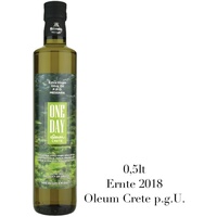Extra natives Olivenöl One Day Crete p.g.U. Virgin Kretische Greek 0,5lt Glas