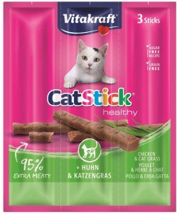 Vitakraft Catstick Healthy met kip & kattengras kattensnack  5 x 3 sticks