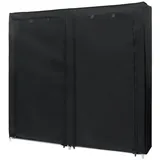 Intirilife Stoffschrank SCHWARZ Textil 30x115x116 cm Schlafzimmer, Kleiderschränke, Stoffschrank