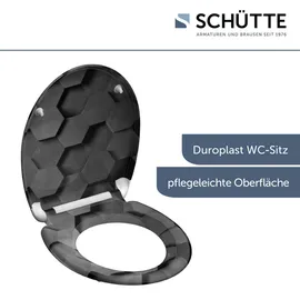 Schütte WC-Sitz Grey Hexagons Duroplast