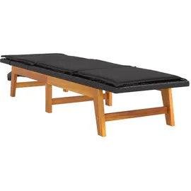furnicato Sonnenliege 200 x 54 x 87 cm Schwarz
