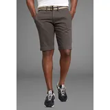 Bruno Banani BRUNO BANANI, Herren, Gr. 30, N-Gr, grau (anthrazit), Twill, Obermaterial: 100% Baumwolle, unifarben, slim fit kniefrei, Hosen Chinoshorts, inklusive Gürtel