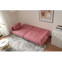 STILVORA Schlafsofa Zweisitzer Schlafsofa verstellbarem Winkel Ecksofa mit Bettfunktion, Bettsofa,Klappsofa,Gästebett, verstellbarem Winkel rosa