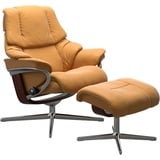 Stressless Stressless® Relaxsessel »Reno«, mit Cross Base, Größe S, M & L, Holzakzent Braun