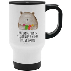 Mr. & Mrs. Panda Thermobecher Bär Gefühl – Weiß – Geschenk, Teddy, Teddybär, Kaffeetasse zum Mitneh, Edelstahl weiß