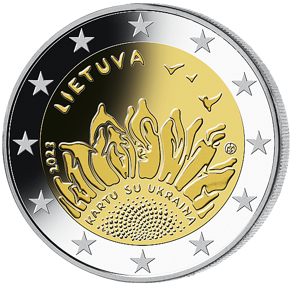 Litauen 2023: 2 Euro Gedenkmünze "Zusammen mit der Ukraine"