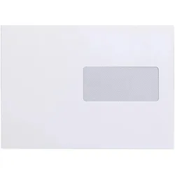 Clairefontaine 500x Briefumschlag C5 162x229, Fenster rechts 45x200 50μ, weiß 90g - Weiß 103425C