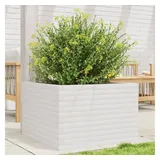 vidaXL Pflanzkübel Weiß 70x70x45,5 cm Massivholz Kiefer