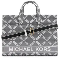 Michael Kors Shopper Michael Kors grau/weiß - baumwolle Damen