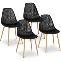 FROMM & STARCK Stuhl 4er Set bis 150 kg Sitzfläche 52 x 46,5 cm schwarz