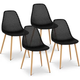FROMM & STARCK Stuhl 4er Set bis 150 kg Sitzfläche 52 x 46,5 cm schwarz