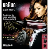 Braun Satin Hair 7 Colour HD770, Haartrockner - rot/silber