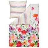 Estella Wendebettwäsche Set Aquarell 4703 985 Blumen Mako Satin 135 cm x 200 cm