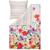 Estella Wendebettwäsche Set Aquarell 4703 985 Blumen Mako Satin 135 cm x 200 cm