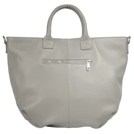 Samantha look Henkeltasche, echt Leder, Made in Italy grau