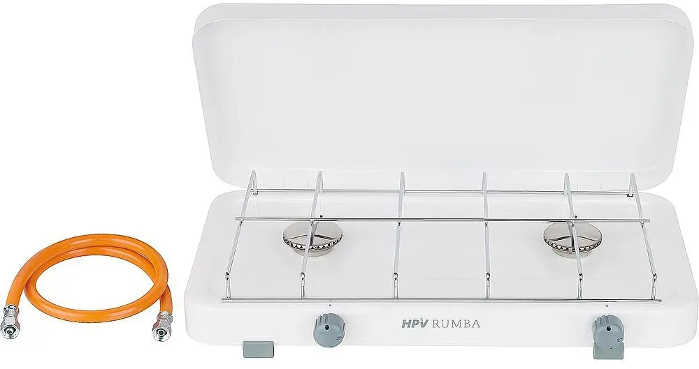 Zweiflamm-Kocher ''Rumba 2000WZ5'' Fb. weiß mit Deckel/B:500T:250H:80 mm