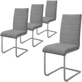 ML-Design Esszimmerstühle 4Er Set Grau Freischwinger Stuhl aus Kunstleder