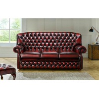 JVmoebel Chesterfield-Sofa, Hohe Rückenlehne Chesterfield Leder Sofa Couch Sitz Garnitur rot
