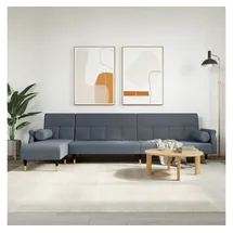 vidaXL Schlafsofa in L-Form Dunkelgrau 271x140x70 cm Samt
