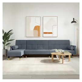 vidaXL Schlafsofa in L-Form Dunkelgrau 271x140x70 cm Samt