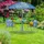Relaxdays Camping Kindersitzgruppe, mit Schirm blau