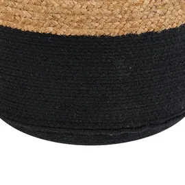 Beliani Pouf DALAMA Jute Schwarz 46 cm Wohnzimmer, Hocker, Poufs