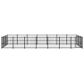 vidaXL Hundezwinger 19,76 m2 Stahl Schwarz