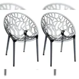 CLP Crystal Stapelstuhl 59 x 60 x 80 cm grau 2 St.