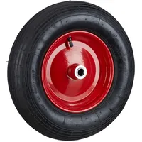 Relaxdays Schubkarrenrad 4,80 4,00-8 Rot/Schwarz