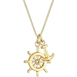 Elli Halskette Steuerrad Anker Anhänger Maritim See 925 Silber Gold Damen 