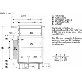 Neff V58NHQGA6 Muldenlüfter Set (bestehend aus: Z861SB4,V58NHQ4L0)