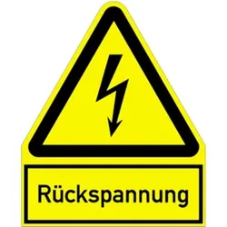 Aufkleber Rückspannung, Kombischild, Folie, 200x244 mm