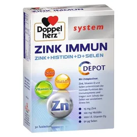 Doppelherz System Zink Immun Depot + Histidin + D + Selen Tabletten 30 St.