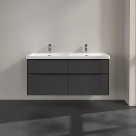 Villeroy & Boch Waschbeckenunterschrank 4 Auszüge 127,2 x 57,9 x 46,2 cm Schwarz