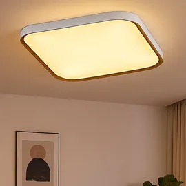 WOFI Deckenleuchte Gala 1 Flg. - Weiß, LED 35W 3500lm 2800-5500K warmweiß-kaltweiß, LxBxH 48x48x4 cm