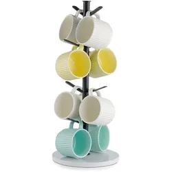 VEVOR Baum Tassenregal Tassenhalter 8 Haken Tassenbaum Regal für Theke Küche