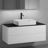 neoro n50 Unterschrank B: 120 cm mit 2 Auszügen, Waschtisch B: 58 cm weiß matt, B: 120.5 BN0065WM+BN0424WM+BN0404C2