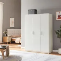 [en.casa] Kleiderschrank Eiselfing 176x120x52 cm 4 Fächer Weiß